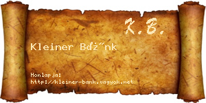 Kleiner Bánk névjegykártya